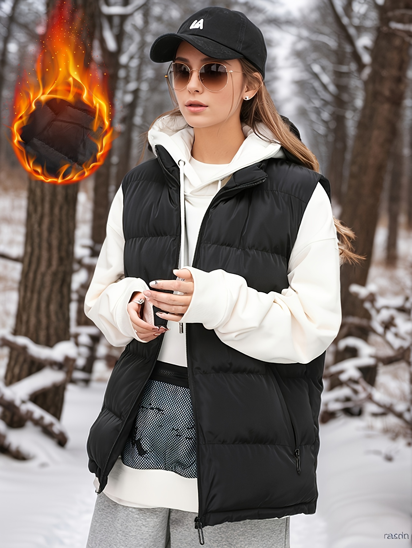 Damen Winter Steppweste Mit Kapuze - Leichte Daunenweste Für Herbst Und Winter