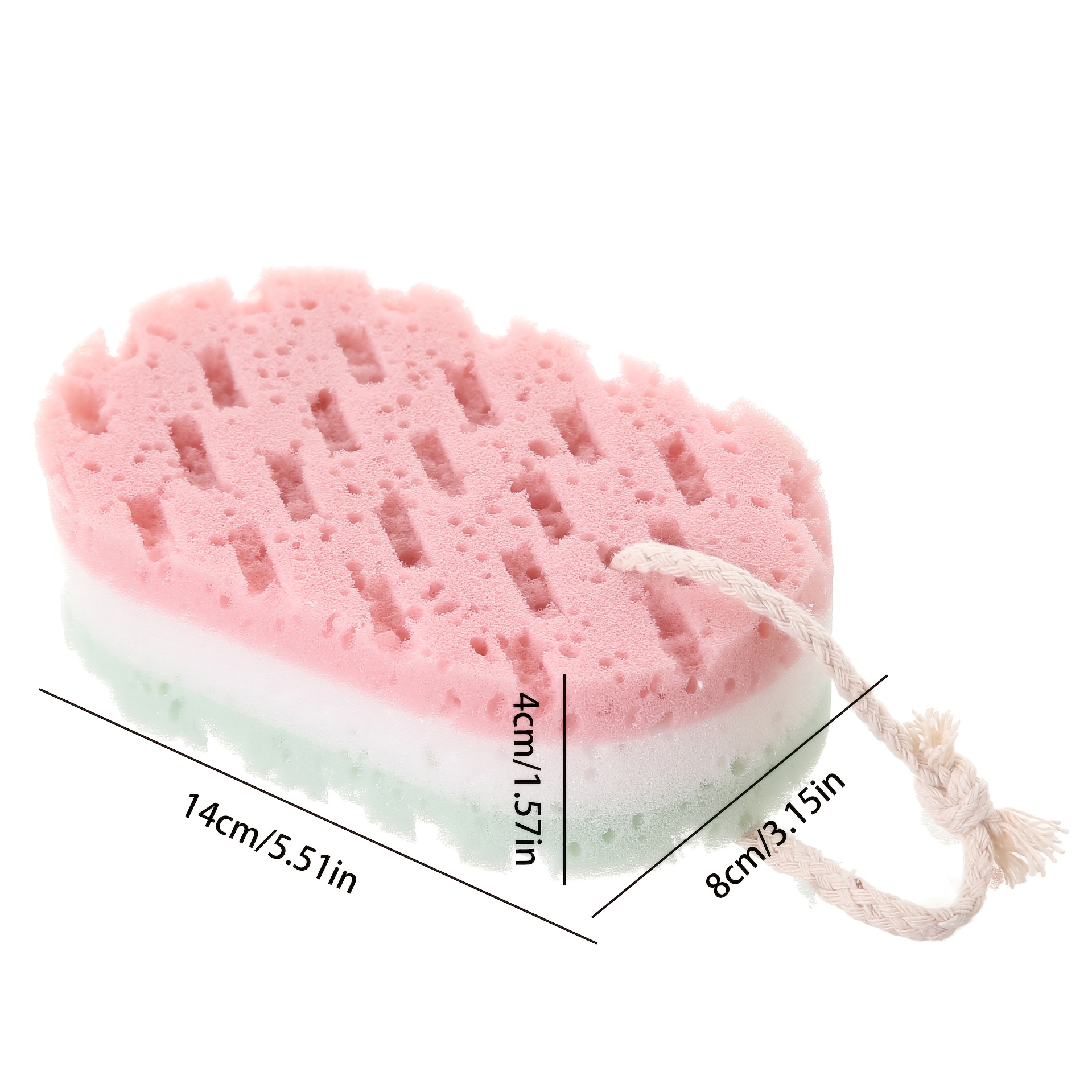 Three-Color Sponge Bath Brush with Hook for Household Use