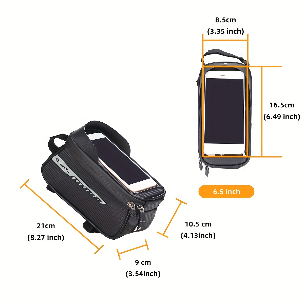 Front Frame Bag for Bicycles with a Touch Screen Sunshade, Suitable for Mountain Bike Storage And Phone Holder