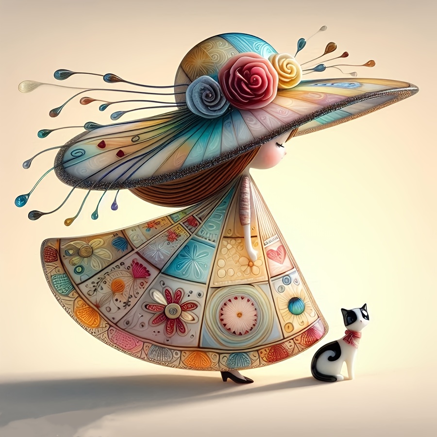 

5d Kit For Adults - , Diy Art And Cat , Set For &