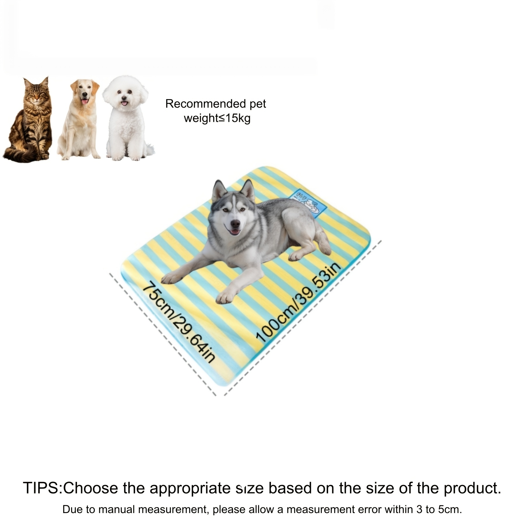Image of Pet Cooling Mat, Summer Pet Mat, Dog Bed, Cat Bed, Removable And Washable Pet Bed, Summer Pet Mattress, Breathable And Easy-to- Bed, Bed