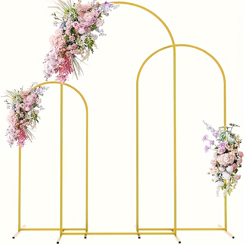 

3pcs/set, Golden Metal Arch Brackets With Frame Design, Easy To Assemble, Perfect For Wedding, Birthday, And Graduation Decorations