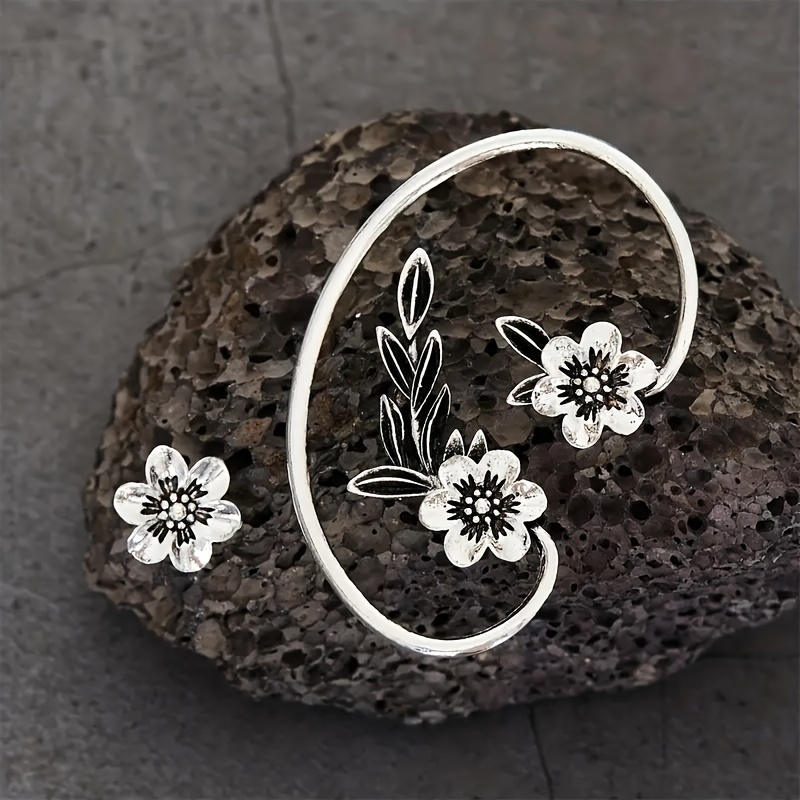 TEMU Women' Side Asymmetrical Earrings Earrings Vintage Plant Simple Luxury, Casual Costume Jewelry For Party, Daily, Wedding - Perfect Gift