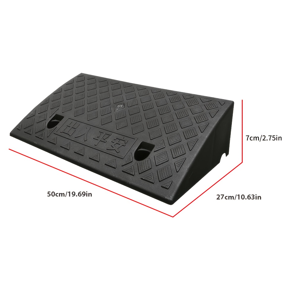 TEMU 2pcs Heavy-duty Plastic Curb Ramps - Lightweight, Ramp, Curb Ramp, Wheelchair Ramp, Non-slip, Portable Design, Suitable For Cars, Trucks,