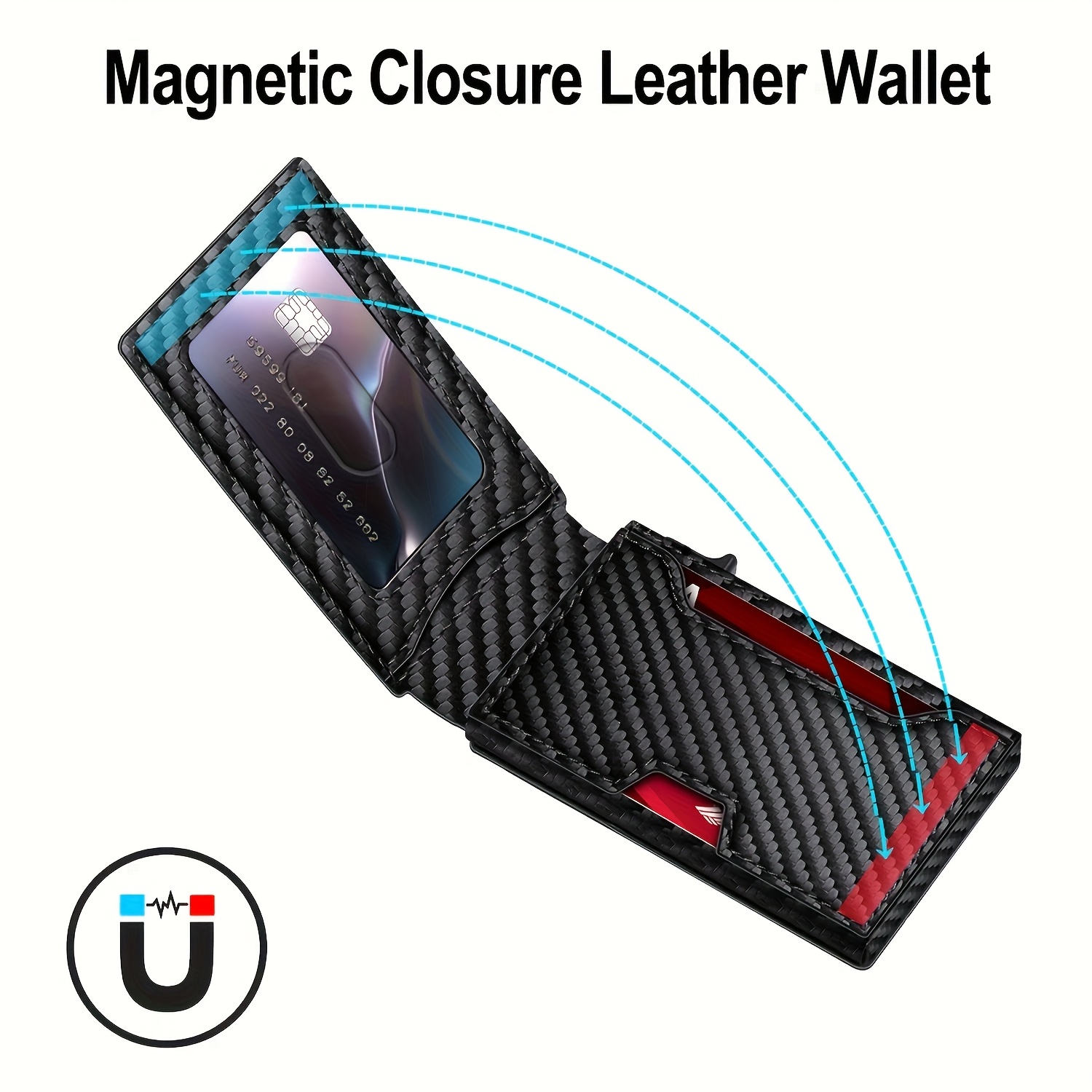 1 rfid blocking   up mens card holder ultra thin carbon fiber texture wallet with multiple card slots and secure closure compact lightweight design for daily use valentines day fathers day gift Product details 3