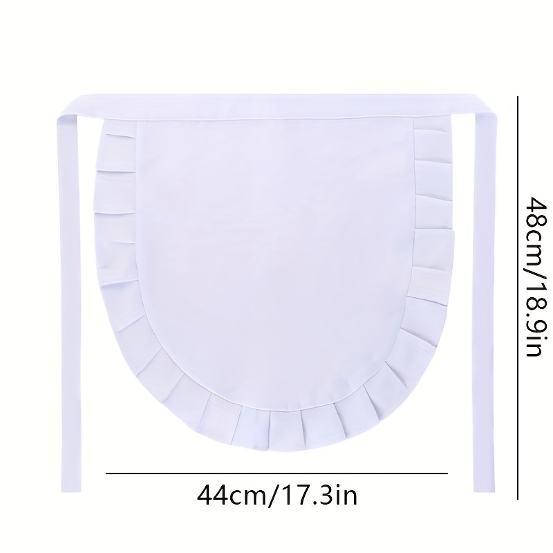 TEMU 1pc Role-playing Waist Apron, White Role-playing Waist Apron Fluffy Bodycon Costume Half Apron White Apron Party Role-playing Costume Dress