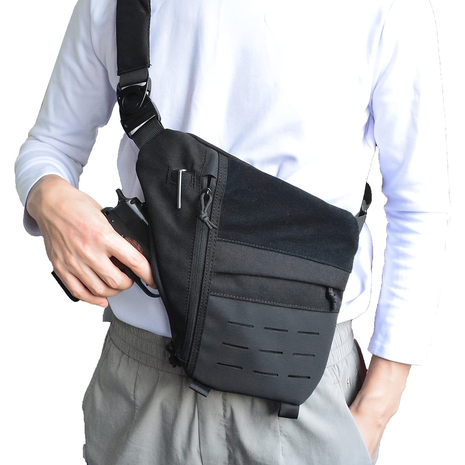 Tactical Concealed Carry Crossbody Sling Bag - Anti-Theft CCW EDC Carry Bag For Men & Women