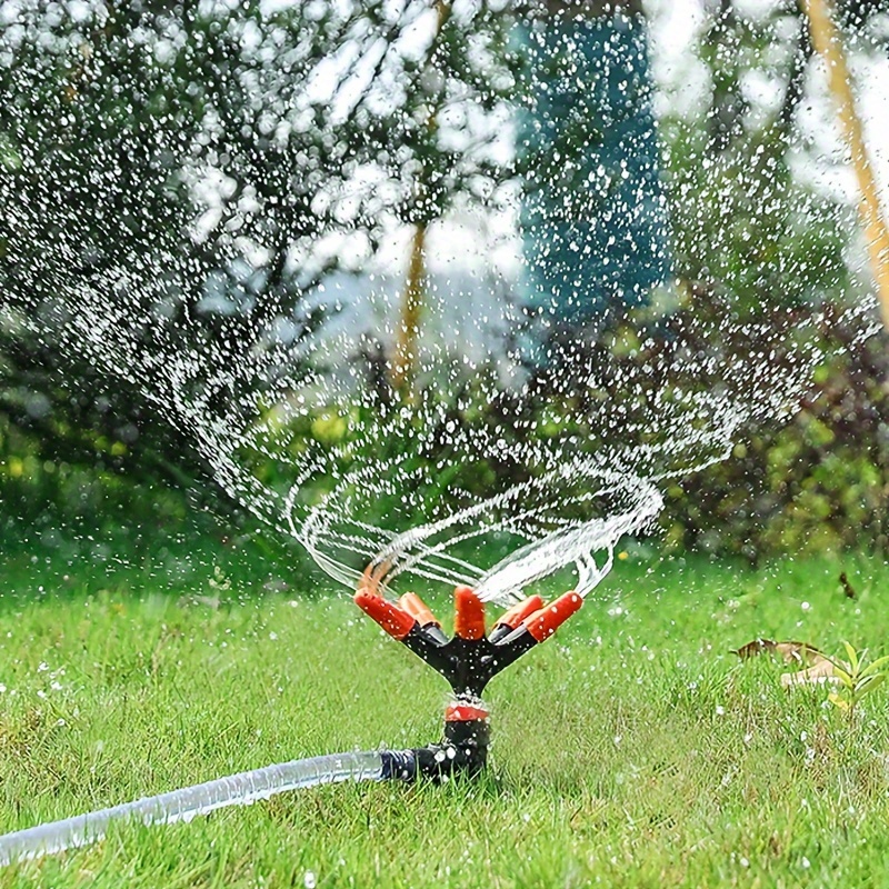 

1pc, 360-degree Rotating Sprinkler Head, Automatic Lawn Garden Irrigation, 10.43 Inches High, 5.51 Inches Wide, Plastic, Watering Vegetables Flowers, Lawn Watering System