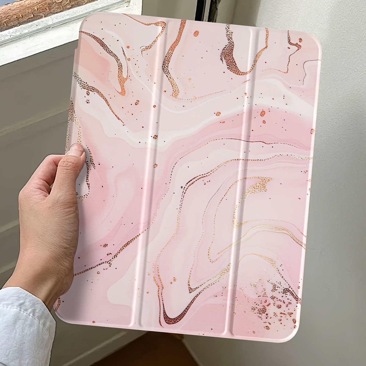 TEMU Rose Pattern Tablet Case, Compatible With For Ipad (a16) 11-inch Painted Pattern Protective Cover Compatible With For -inch/air 11