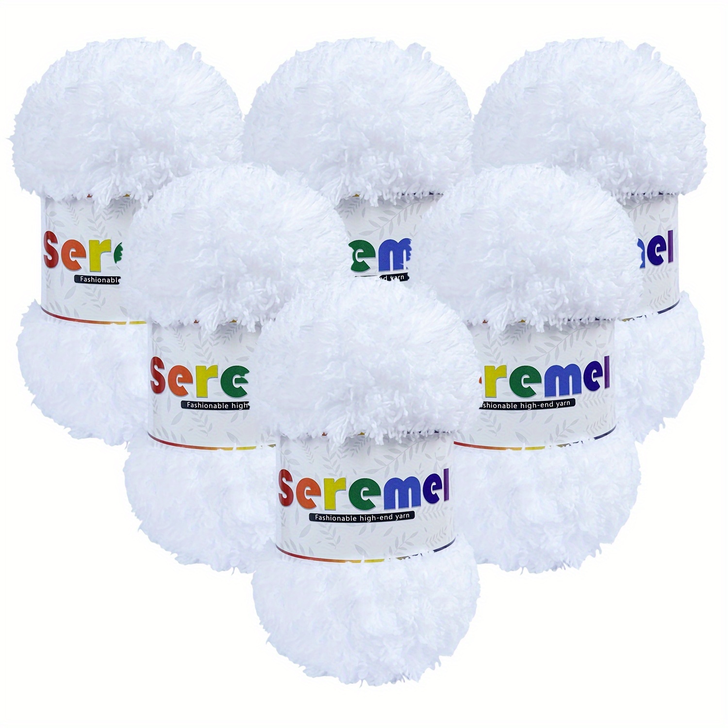 Image of 4-pack Or 6-pack Soft Fluffy Coral Fleece Yarn Bundle - 100% Polyester, Thick 3-ply For Knitting And Crochet Projects - Multiple Colors (white, Black, Purple, Pink, Green, Yellow, Gray, Camel