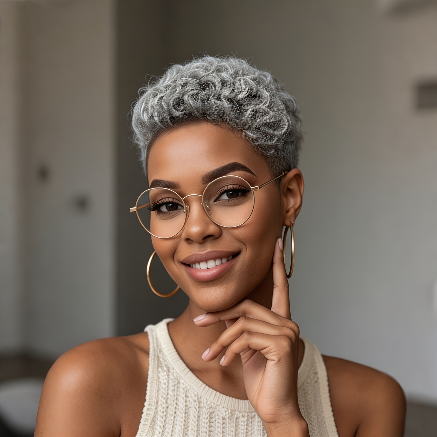 Short Mixedgray Hair Short Curly Wave Wig Synthetic Wigs For Women Short Afro Wigs For Wig
