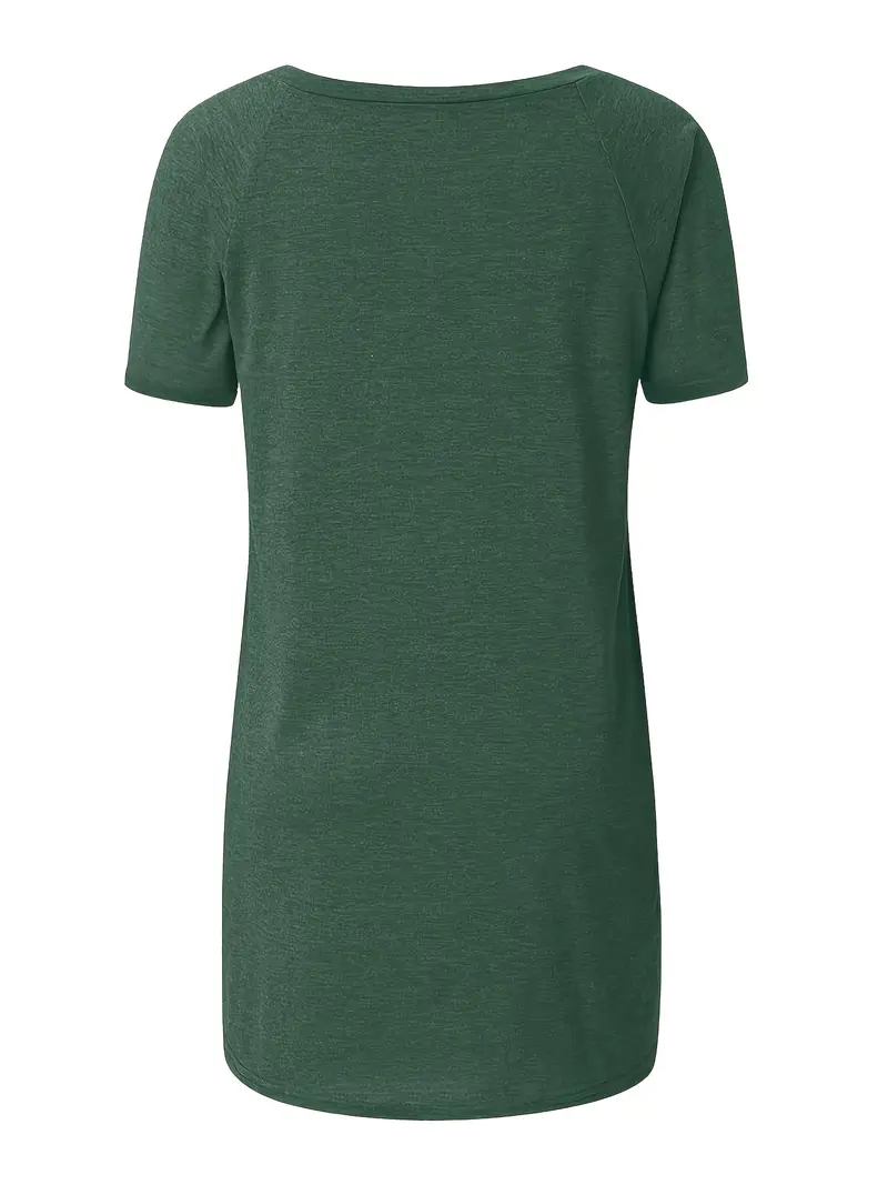 solid longline t shirt crew neck short sleeve t shirt casual womens clothing Product details 34