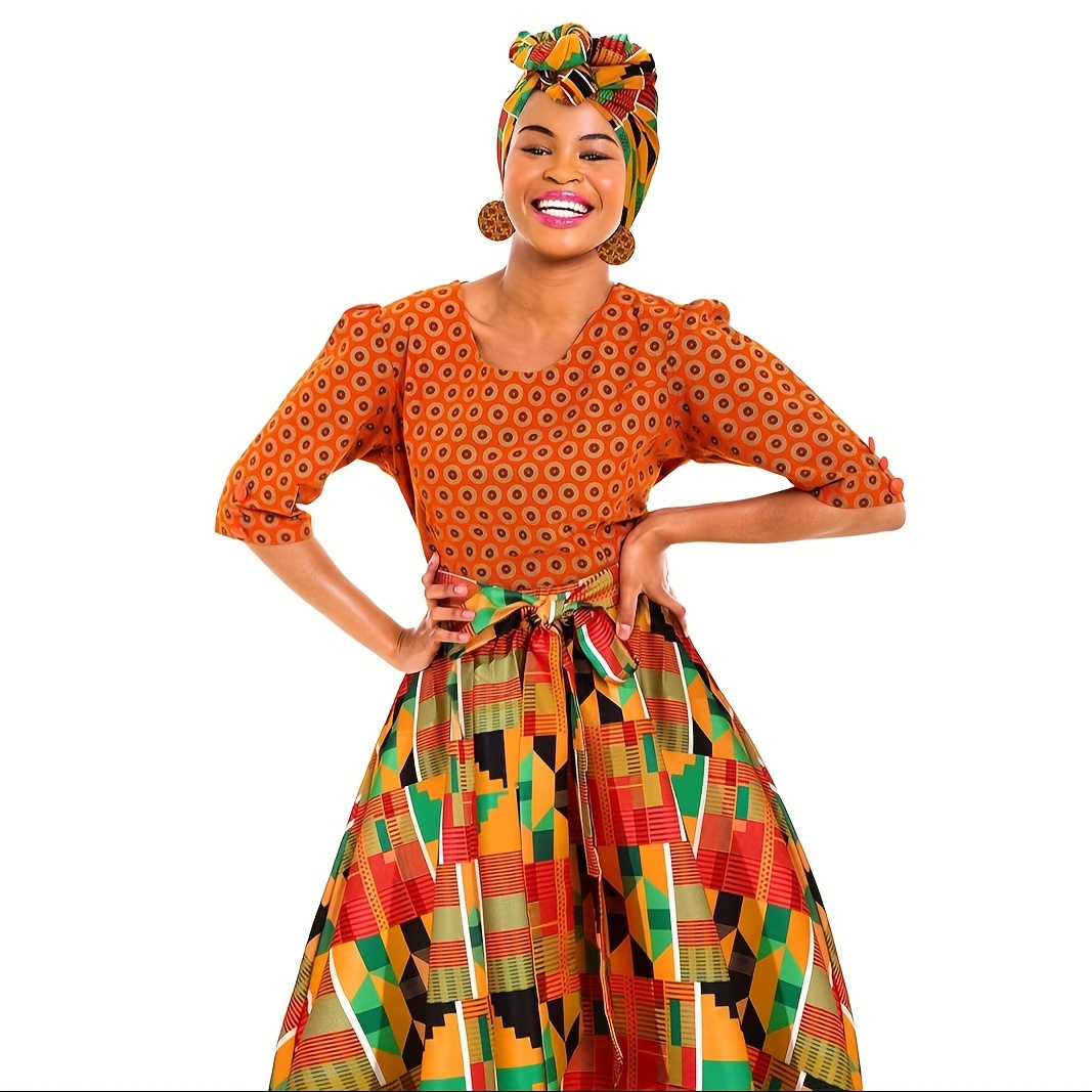 blue dress for baby girl Luxury African Ankara Print Dress – Elegant Gown for Women – Flexi Africa
