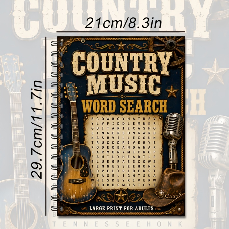 TEMU Music Puzzle Book Retro Style Designed For Music Lovers Song Theme Puzzles Soothe Anxiety Exercise Mind Suitable For Quiet Self Leisure Puzzle