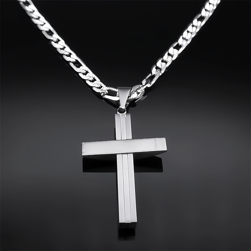 Men's Hip Hop Cross Layered Pendant Necklace