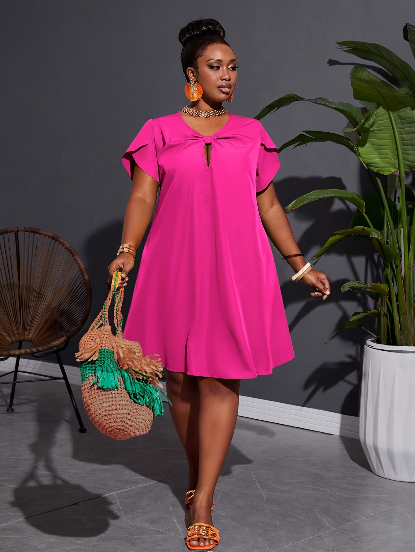plus size dresses green sold on Temu United States