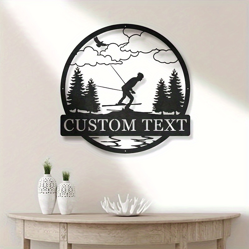 Décoration Murale Ski Personnalisée En Métal – Art Mural Personnalisé – Cadeau Pour Skieur – Pour Chalet, Maison