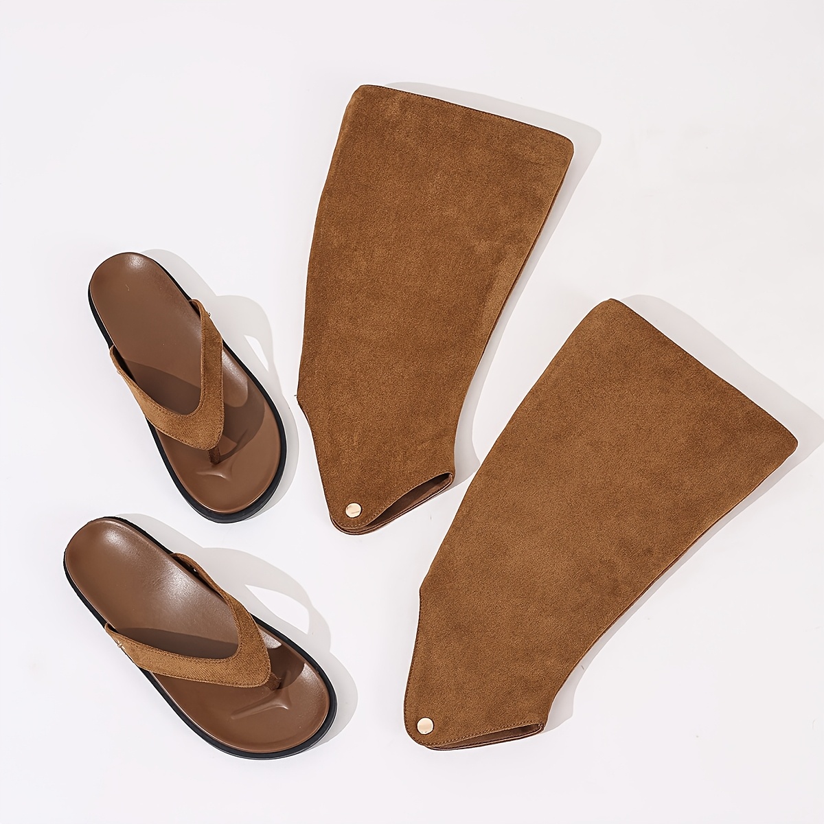 TEMU Women's Sandals, Detachable Design Slip-on Style Women's Thong Sandals, Suitable For , Travel, Daily , And Other Casual Elegant Fashion , Women