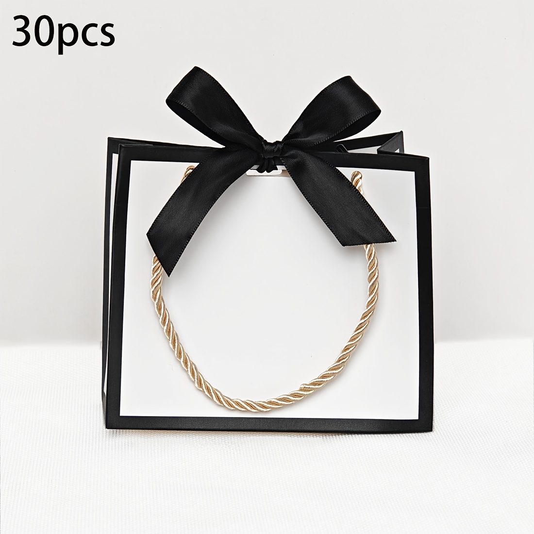 10pcs Striped Gift Box with Handle, Size 6.3*5.5*2.3 Inches