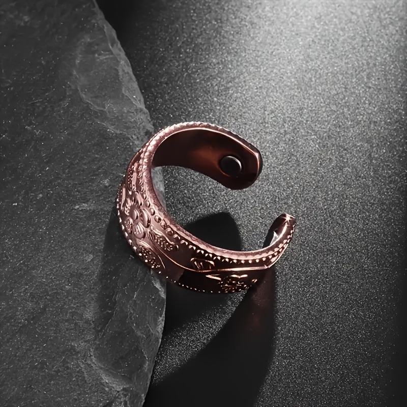 Copper Floral Ring w/ December Birthstone