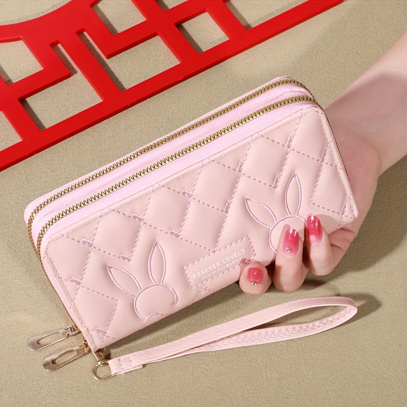 Image of Fashion Large Capacity Long Wallet, Zipper Around Credit Card Holder, Women's Clutch Purse And Card Case