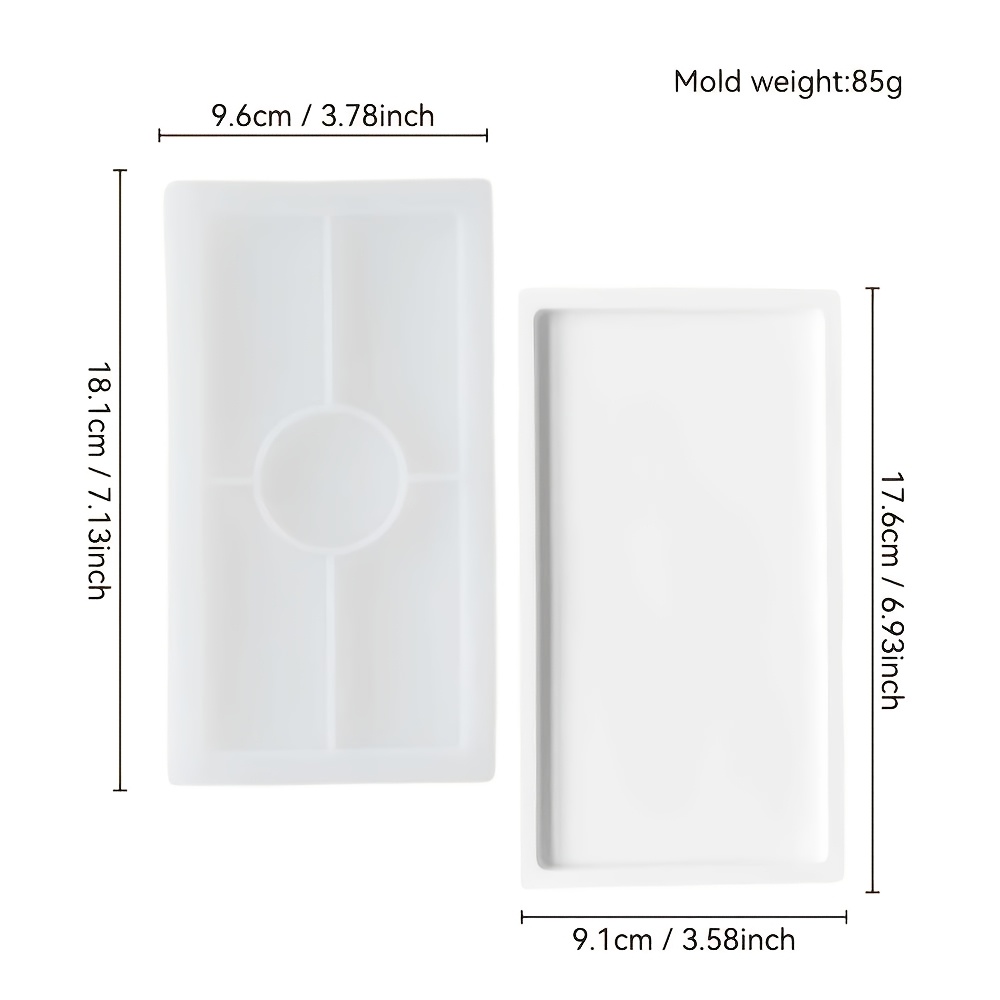 TEMU Reusable High-temperature Resistant Silicone Mold Suitable For Resin, Plaster, Cement Trays & Coasters - Easy Demolding Rectangular Tray With
