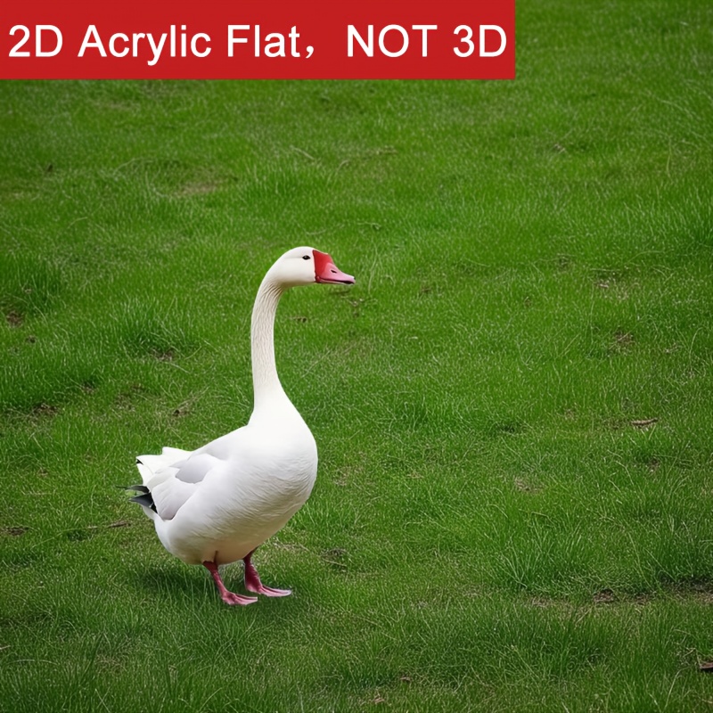 

2d/flat 1pc Acrylic Large Duck Garden Stake - Plastic Animal Theme Insert Ground Outdoor Decoration, Suitable For Lawn, Yard, Farm And Garden Art Display