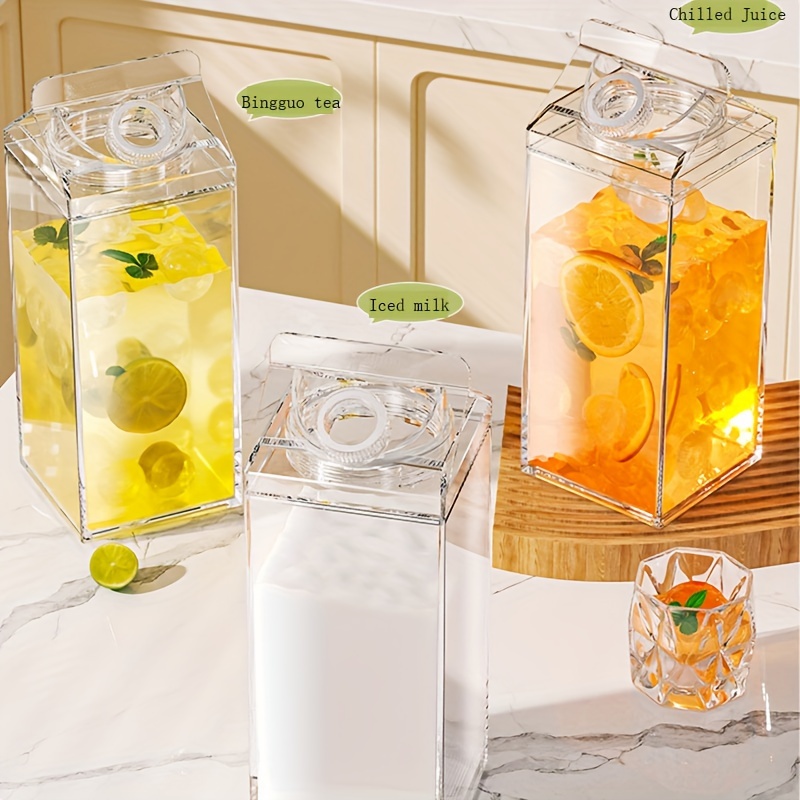 

Multifunctional Portable Large-capacity Square Milk Cup Can Be Rotated, Sealed, Fresh-keeping Milk Storage Bottle, Fruit Juice, Drinks And Transparent Sub-bottling.