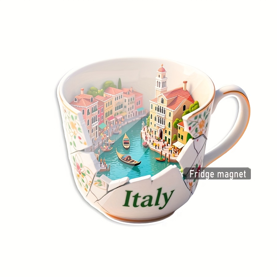 TEMU 1pc Magnetic - Venice & Italian Architecture Refrigerator Magnet With Non-slip Base, Acrylic Fridge Decor For Kitchen, Travel Souvenir,