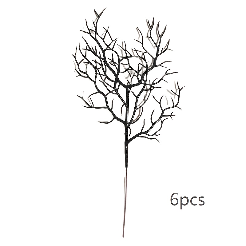 Image of 6pcs Artificial Plant Branch Decoration, Branch Scene Layout Floral Arrangement Accessories, Decor Accessories, Indoor Decoration Set