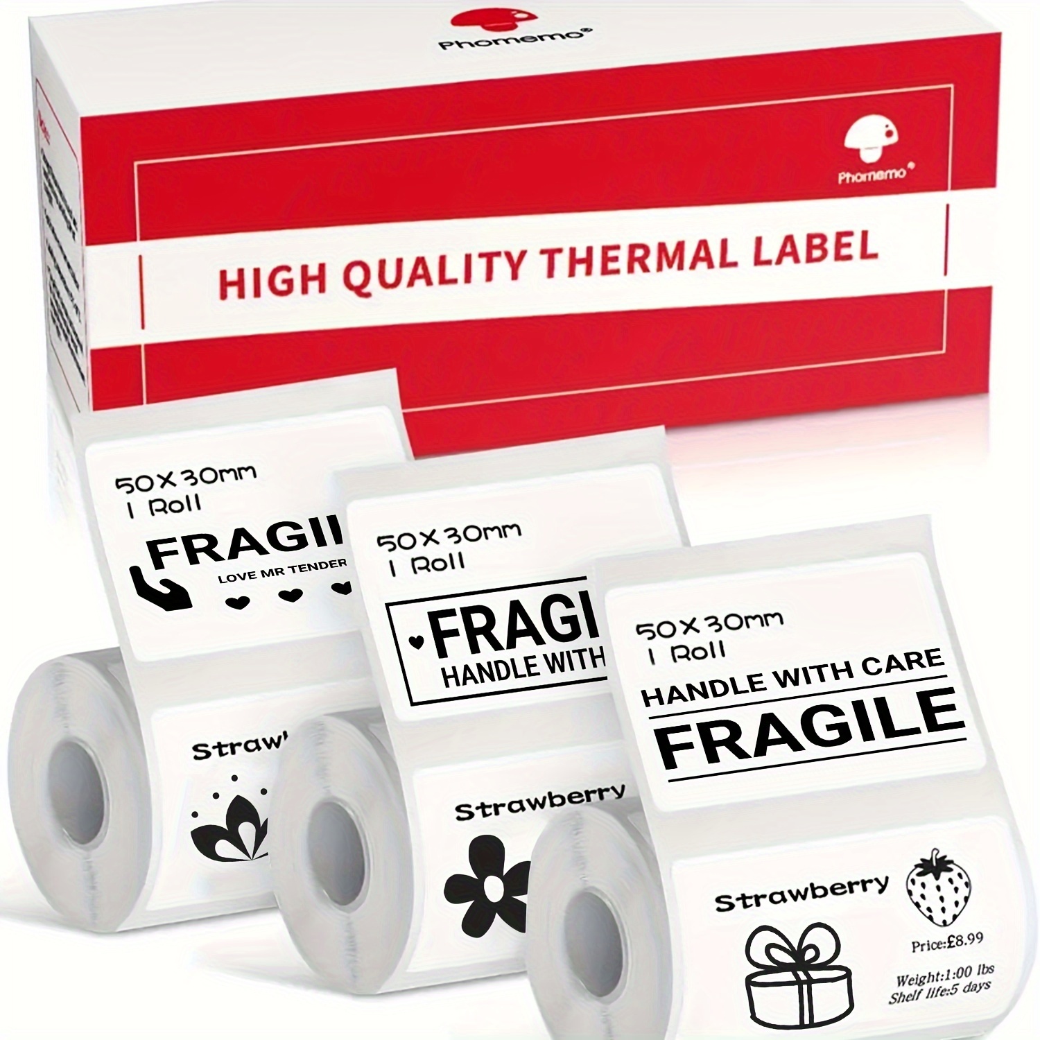 

Phomemo Thermal Labels, Multi-purpose White Self-adhesive Label Paper For Phomemo M220 M110 M120 M200 M200/m220 Label Maker, Suitable For Address, Shipping, Small Business And More, 3 Rolls