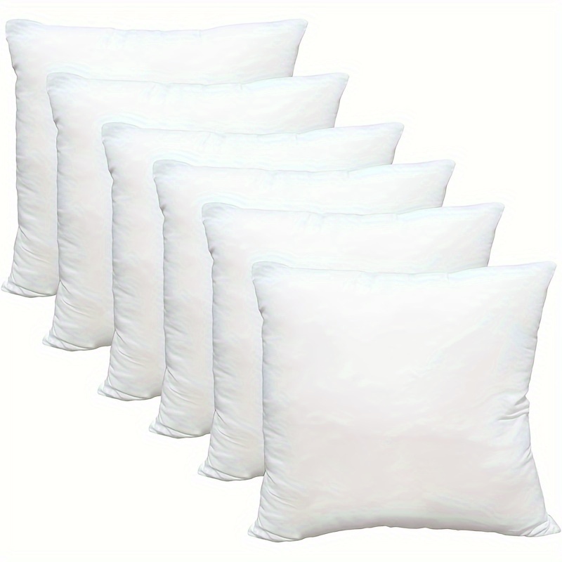 TEMU Set Of 6 Sofa Bed And Sofa Upholstery Throw Pillow Cores, 18x18 Inches - 6pcs Set, White 6pcs