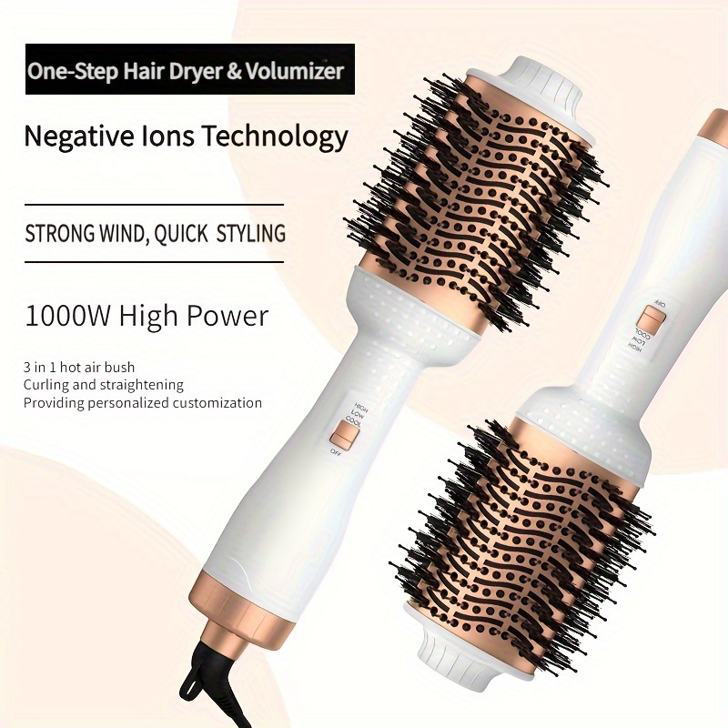 Hair Dryer Brush & 5 in 1 Air Styler, High-Speed Negative  Ionic Hair Dryer Fast Drying, Multi Hair Styler with Automatic Air Curling  Iron, Volumizer, Straightener, with Carrying Case (Rose