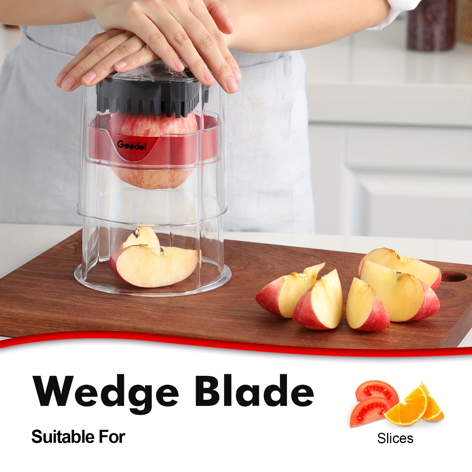 

3-blade Manual Fruit & Vegetable - , Easy-to-clean Wedge Blade Cutter For Perfect Slices - Ideal For , , Potatoes - No Power Needed, Plastic, Kitchen Gadget|clean Cutter|sharp Blade