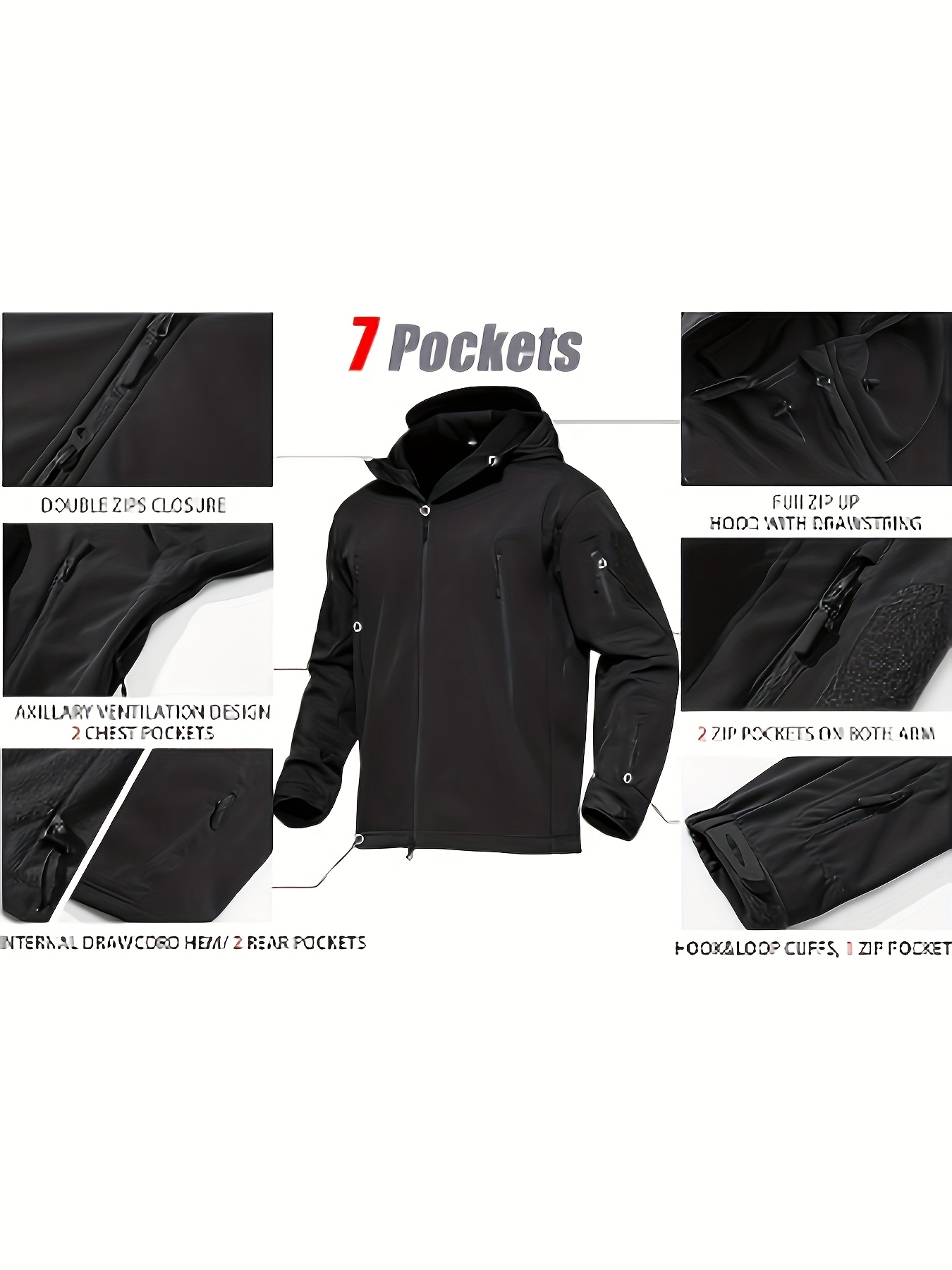 Men's Tactical Fleece Jacket - Full Zip Hooded Winter Coat, Windproof & Warm for Hunting, Outdoor Activities, and Casual Wear, Olive Green, Polyester Blend, Lightweight & Durable Design