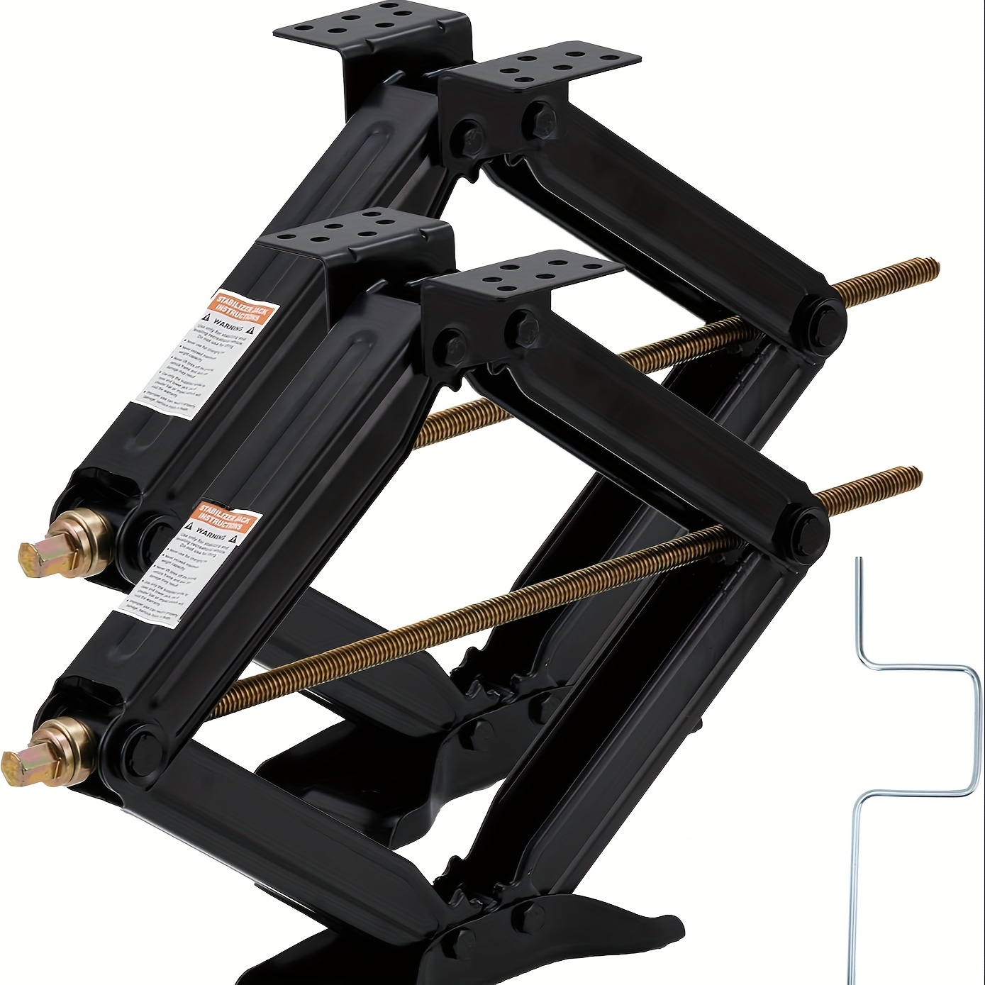 TEMU 7500lbs Manual Rv Scissor Jack, 30" Leveling Scissor Jacks, Set Of 2 Rv Trailer Camper Jacks For Rv Trailer Camper With Crank Handle