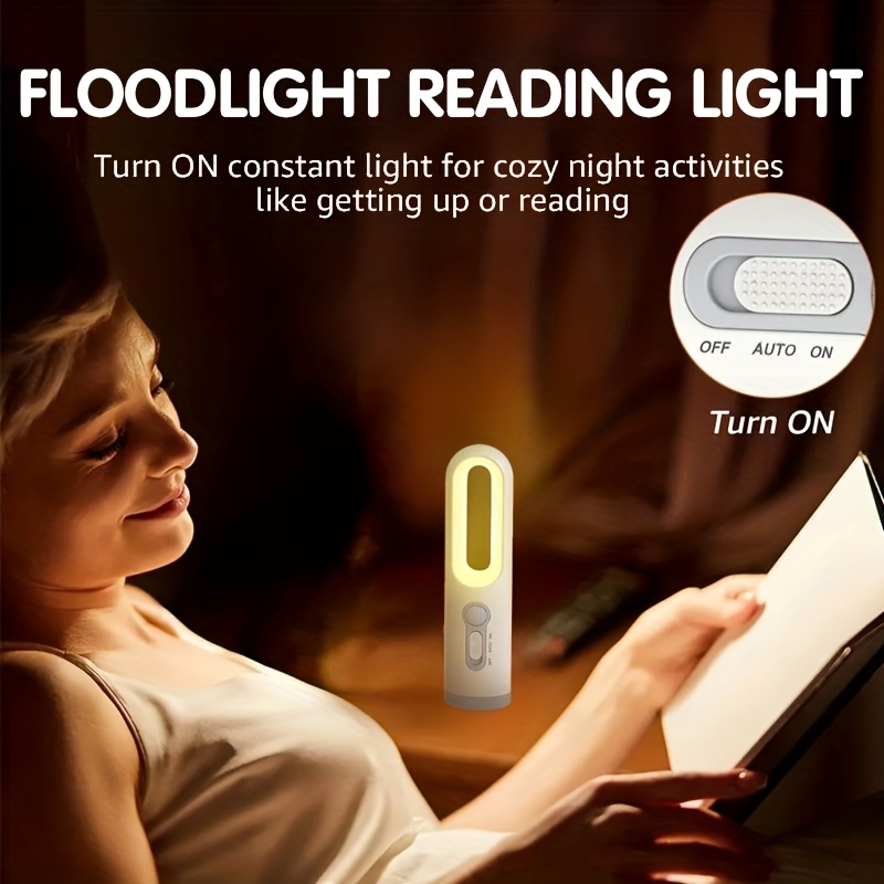 1pc     sensor night light usb rechargeable portable led flashlight with motion   yellow light for camping emergency reading hiking home use camping light rechargeable emergency lighting minimalist lamp lightweight construction   light book lovers reading lamp cozy lighting rechargeable lamp   lamp   Product details 6