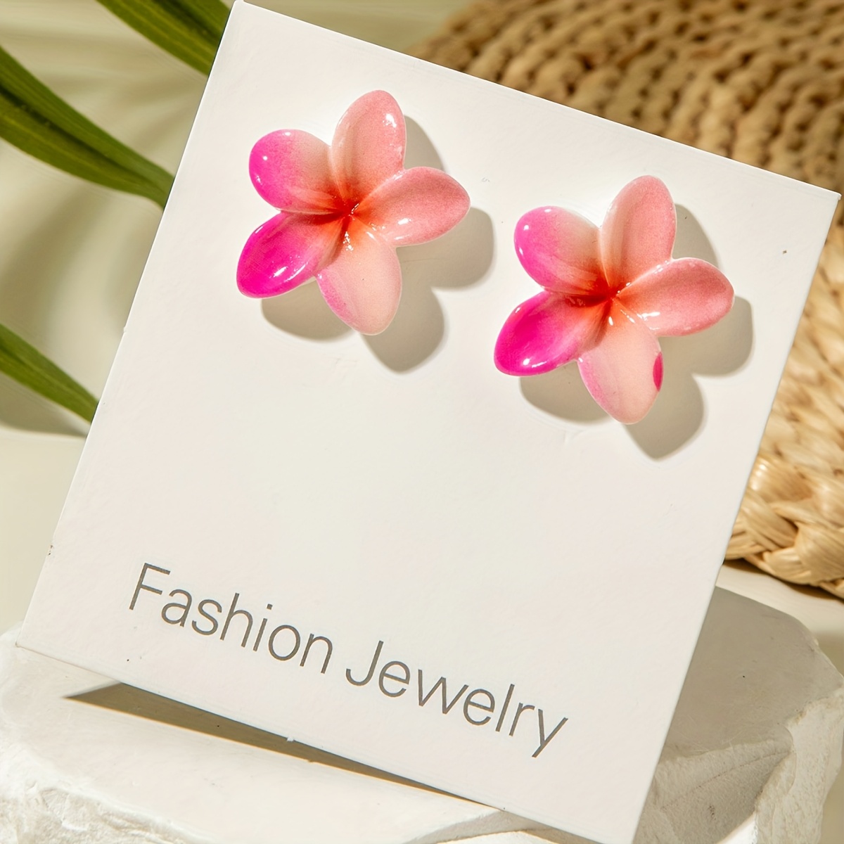 1 Pair Women's Floral Petal Studs - Glossy Floral Earrings, Everyday & Party Jewelry, European Elegant Floral Ear Studs For Women - Wear