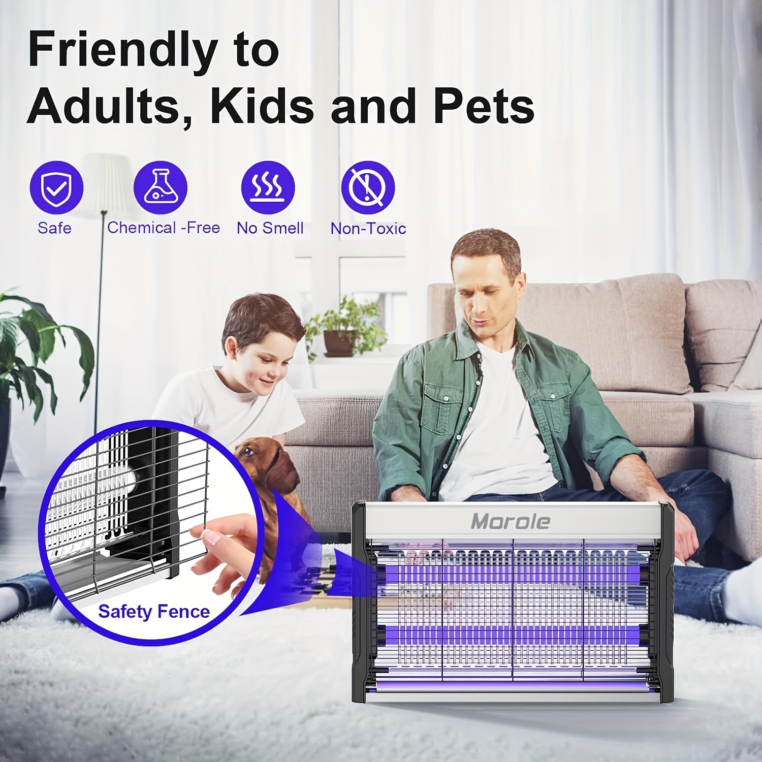 electric bug zapper 3200v mosquito zapper indoor outdoor electric fly zapper with removable tray usb charging flying insect killer mosquito repellent for outdoor living room kitchen courtyard details 0