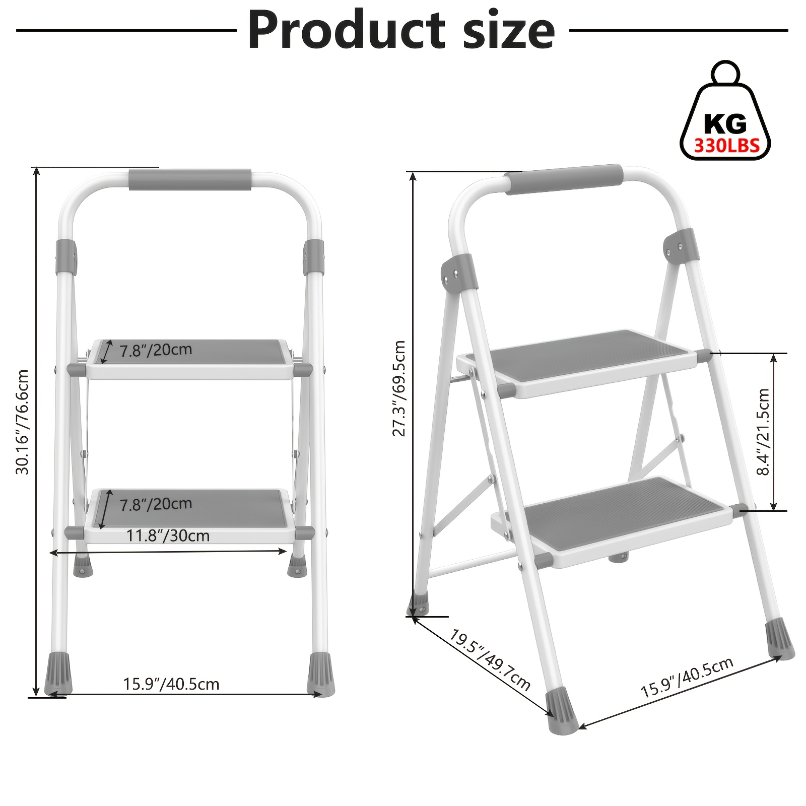 Heavy Duty Folding Step Ladder with Wide Anti-Slip Steps & Shelves - Portable Steel Step Stool Suitable for,, - Lightweight Sturdy 2/3-Step Ladder, Ideal for,,, Festival Gifts, Space-Saving, Storage 12 Heavy Duty Folding Step Ladder with Wide Anti-Slip Steps & Shelves - Portable Steel Step Stool Suitable for,, - Lightweight Sturdy 2/3-Step Ladder, Ideal for,,, Festival Gifts, Space-Saving, Storage - Image 12