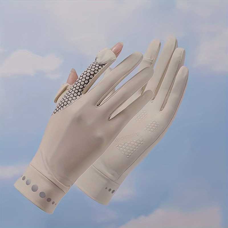 Flip Sunscreen Gloves Color Block Anti Slip Sports Riding - Temu