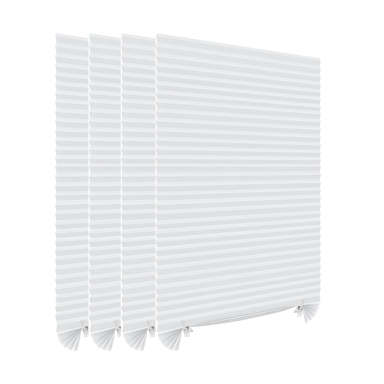 TEMU 4pcs Window Blinds Suitable For Doors - Light Filtering Pleated Shades, Clip-on Panels, No Drill Installation, Cordless Blinds Suitable For