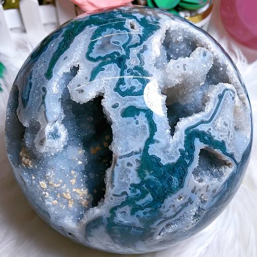 1pc large bohemian moss agate sphere moss agate mineral specimen rare moss agate suitable for home decor collectors gift for valentines day new year for enthusiasts