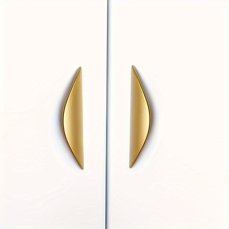 

Modern -inspired Copper Cabinet Handle - Sleek Black & Golden For Drawers And Wardrobes, Includes Multiple Components