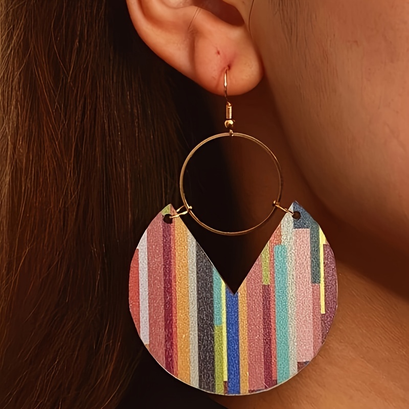 

Chic Wooden Round Drop Earrings For Women - Parties & Gifts, Vintage-