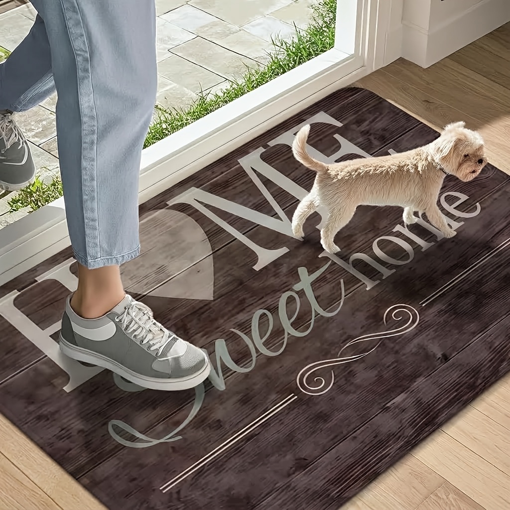 TEMU 1pc, Tapis de Universel Saisonnière en Style Américain avec Motif de Grain de Bois '' pour , Tapis de Adapté aux Animaux de Compagnie, Tapis de