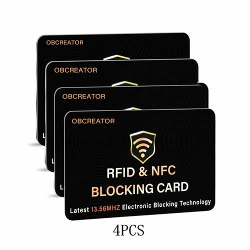 branded logo rfid blocking card protector anti theft nfc blocker for bank cards 4 5 10pcs