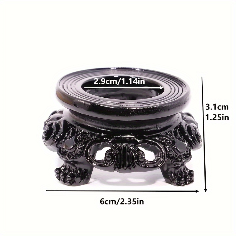 Vintage Black Hollow Round Base - Resin Crystal Ball & Egg Display Stand, Aesthetic Home Decor Accent