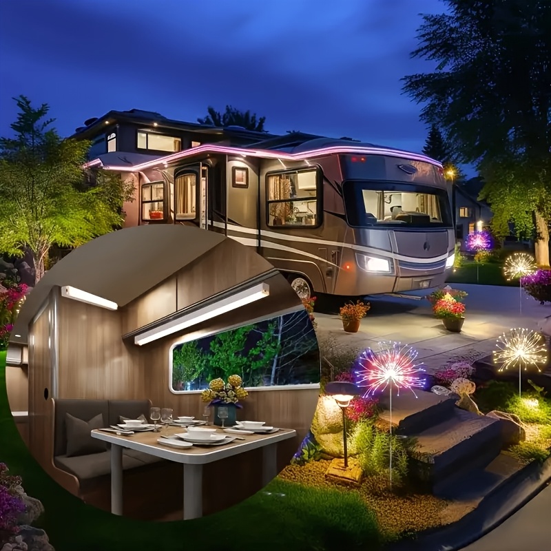 1pc Magnetic Motion Sensor LED Light for Cabinets & RVs - USB Rechargeable, 10.01cm to 50.01cm Adjustable Range, White & Warm Light, No-Drill Installation, Ideal for Kitchen, Wardrobe, Bedroom, and Corridor Lighting, Cabinet Lighting | Sleek LED Light | USB Rechargeable Light RV Interior Lighting