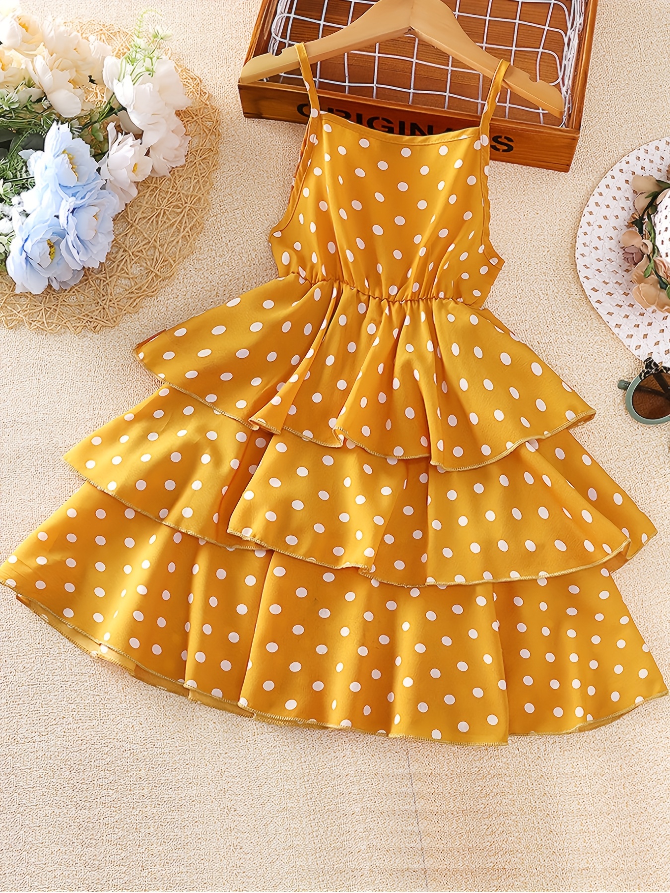girls' sleeveless summer dress polka dot print vibrant Temu
